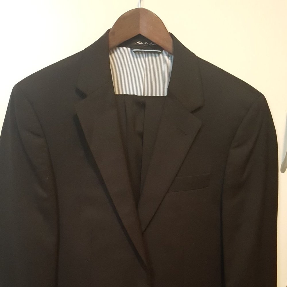 Men's Size 46R Coat W41 Pants Tommy Hilfiger Navy Blue Suit - NWT